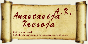 Anastasija Kresoja vizit kartica